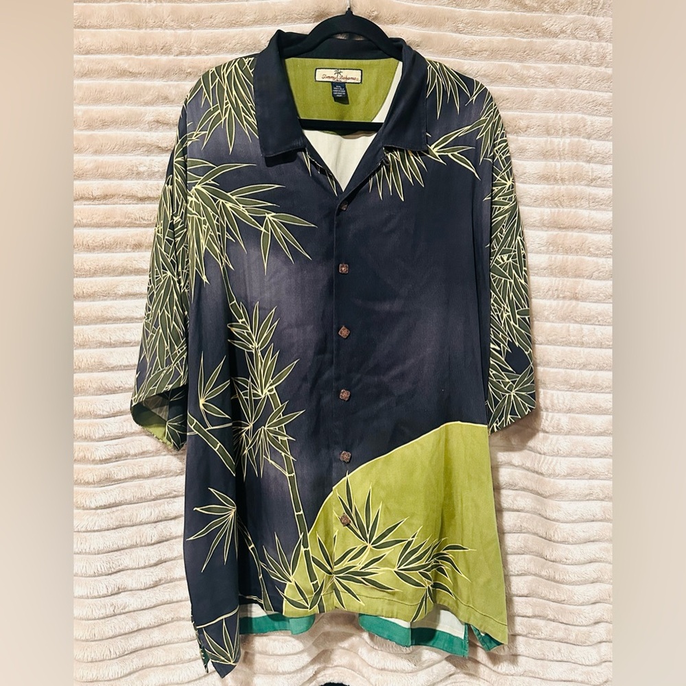 Tommy Bahama Olive 100% Silk Shirt